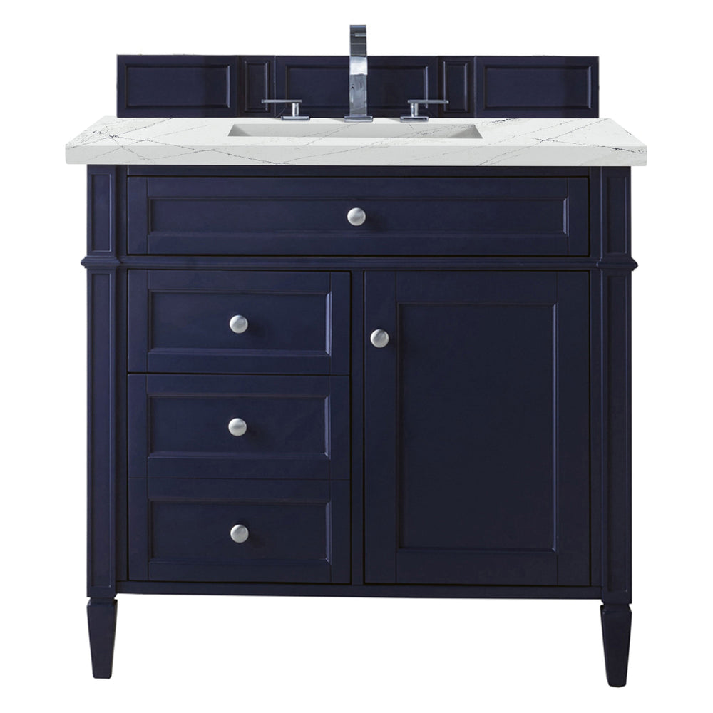 
                  
                    Brittany 36" Single Vanity in Victory Blue Single Bathroom Vanity James Martin Vanities Ethereal Noctis Silestone 
                  
                