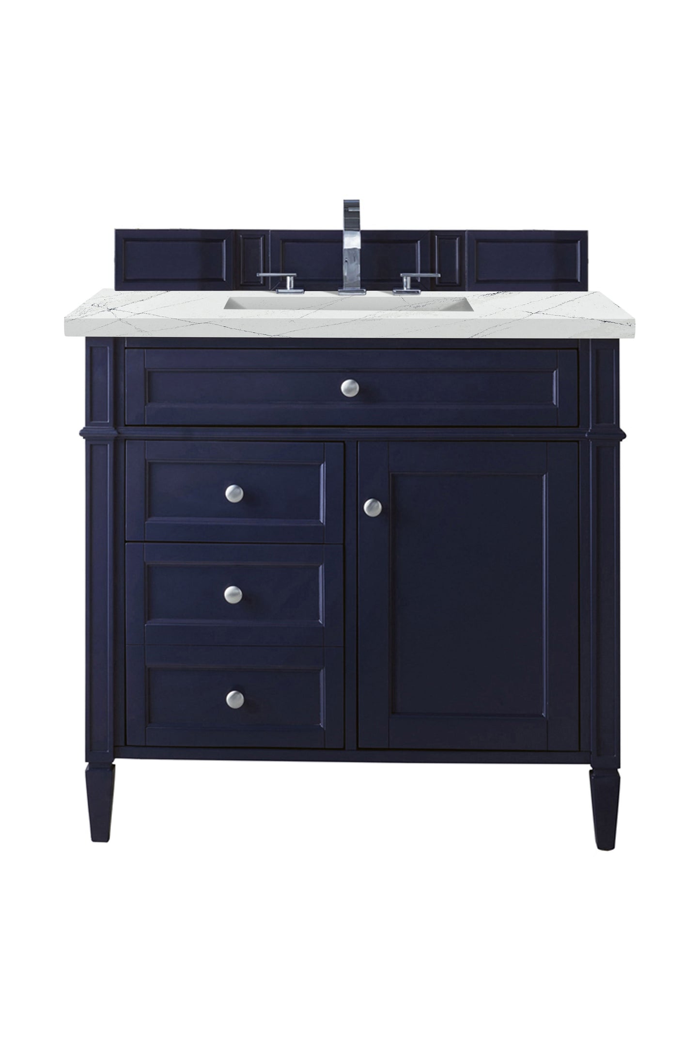 
                  
                    Brittany 36" Single Vanity in Victory Blue Single Bathroom Vanity James Martin Vanities Ethereal Noctis Silestone 
                  
                