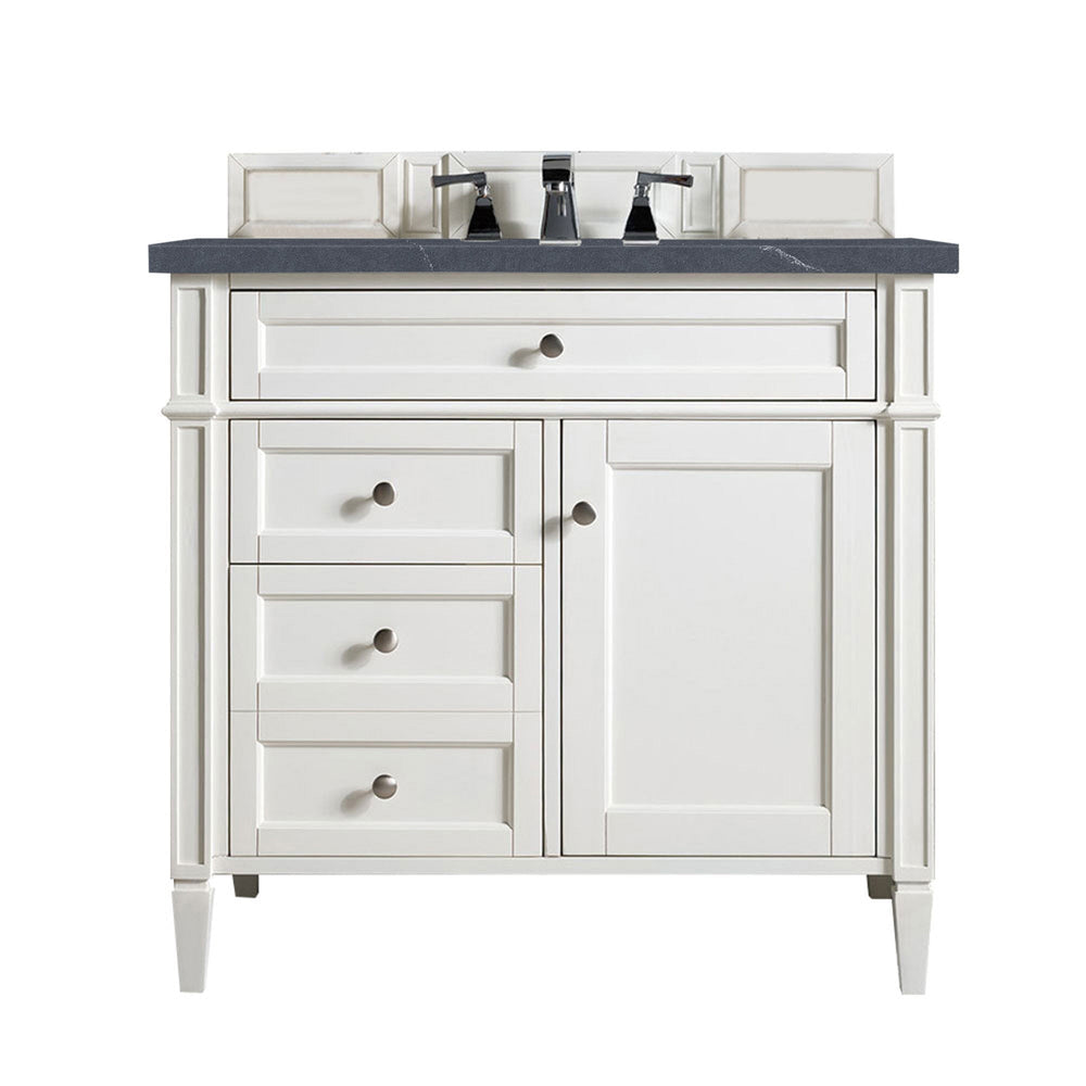 
                  
                    Brittany 36"Single Bathroom Vanity in Bright White Single Bathroom Vanity James Martin Vanities Charcoal Soapstone Silestone 
                  
                