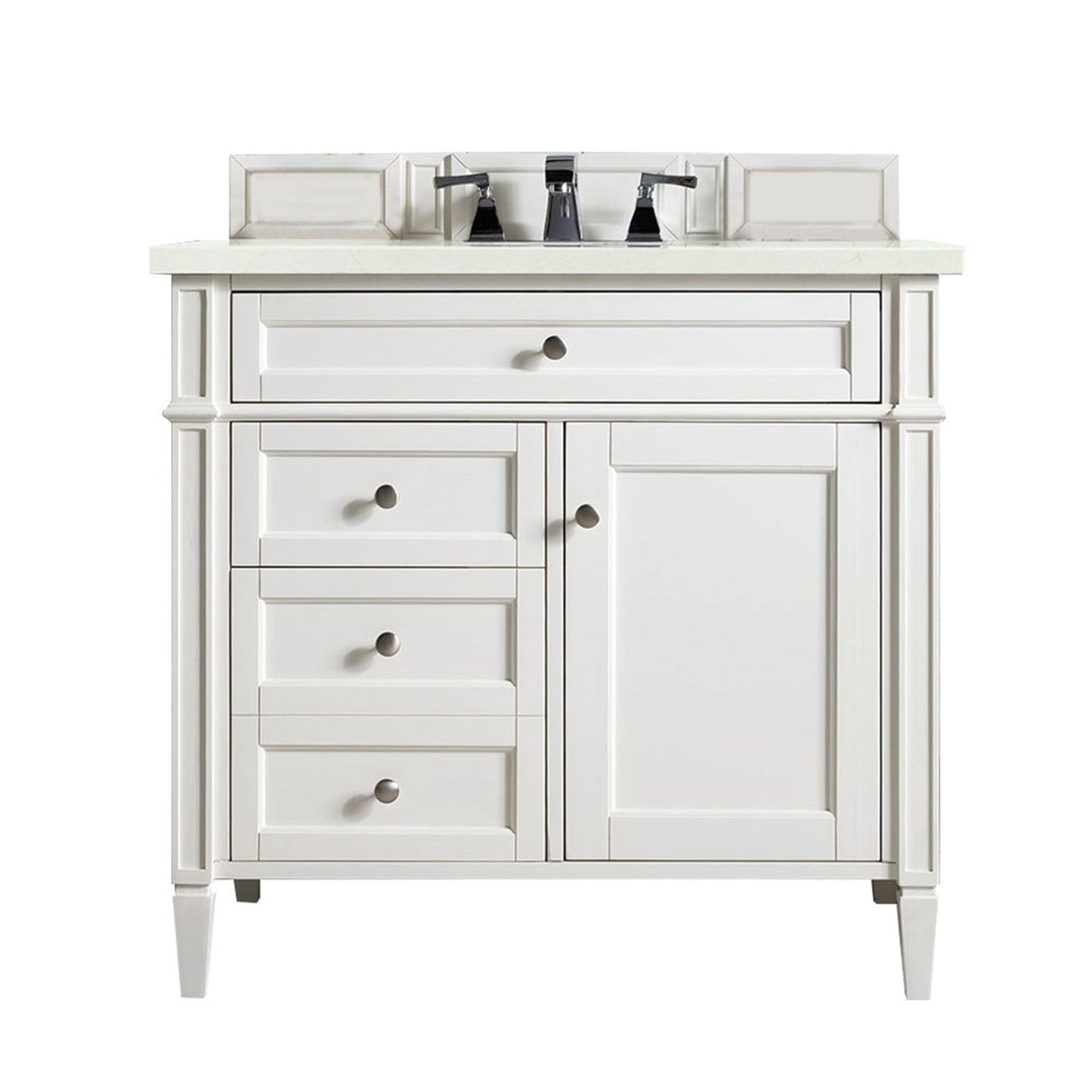 
                  
                    Brittany 36"Single Bathroom Vanity in Bright White Single Bathroom Vanity James Martin Vanities Eternal Marfil Silestone 
                  
                