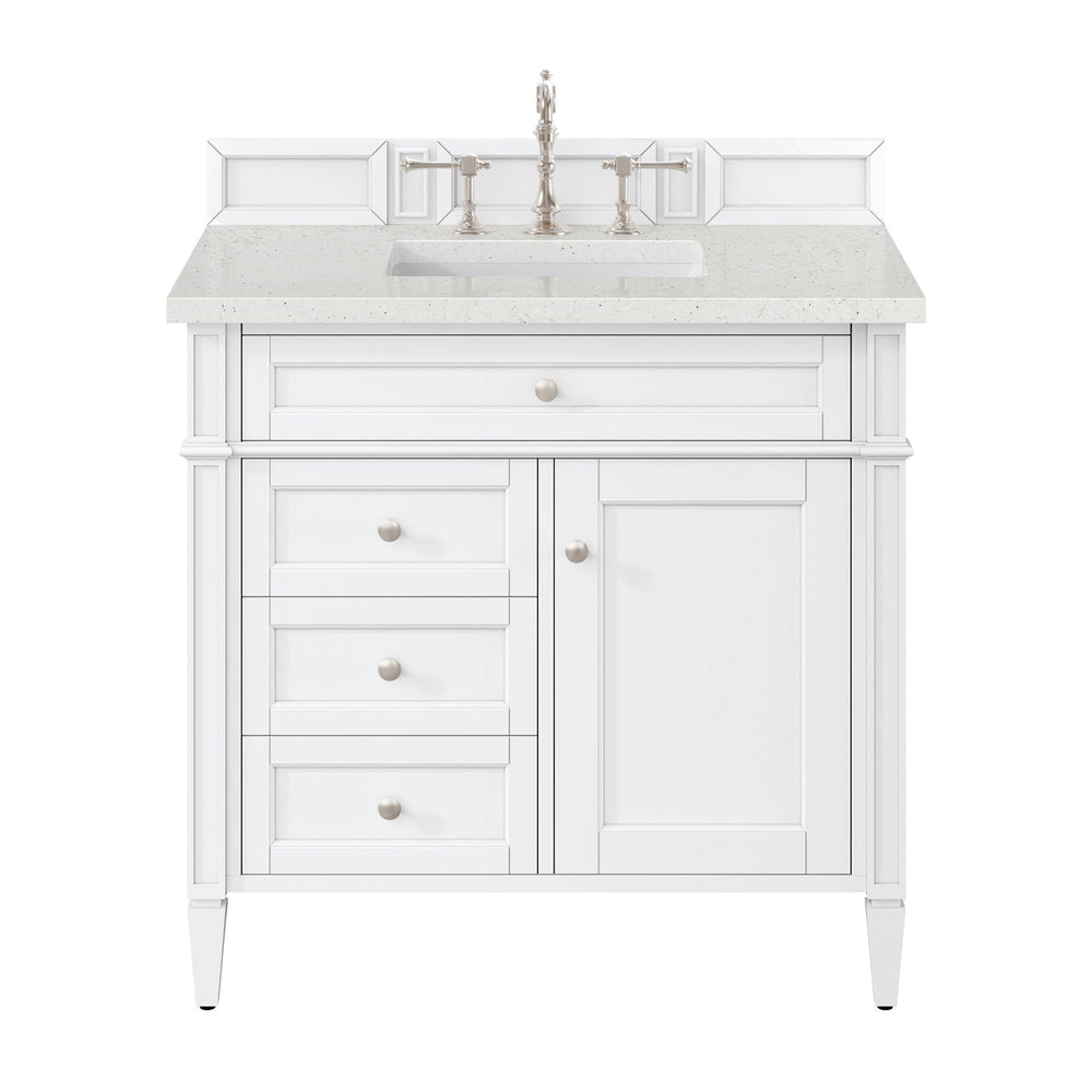 
                  
                    Brittany 36"Single Bathroom Vanity in Bright White Single Bathroom Vanity James Martin Vanities Light Delight Silestone 
                  
                