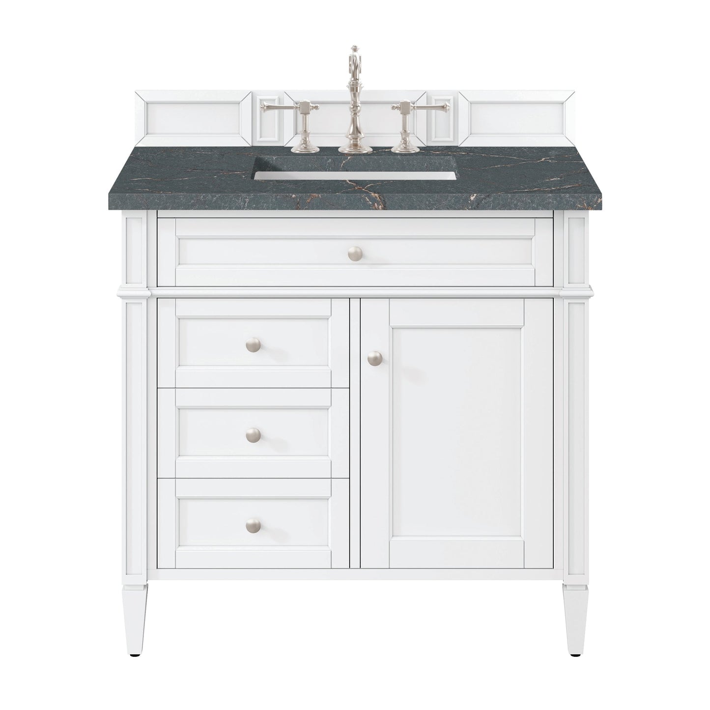 
                  
                    Brittany 36"Single Bathroom Vanity in Bright White Single Bathroom Vanity James Martin Vanities Parisien Bleu Silestone 
                  
                