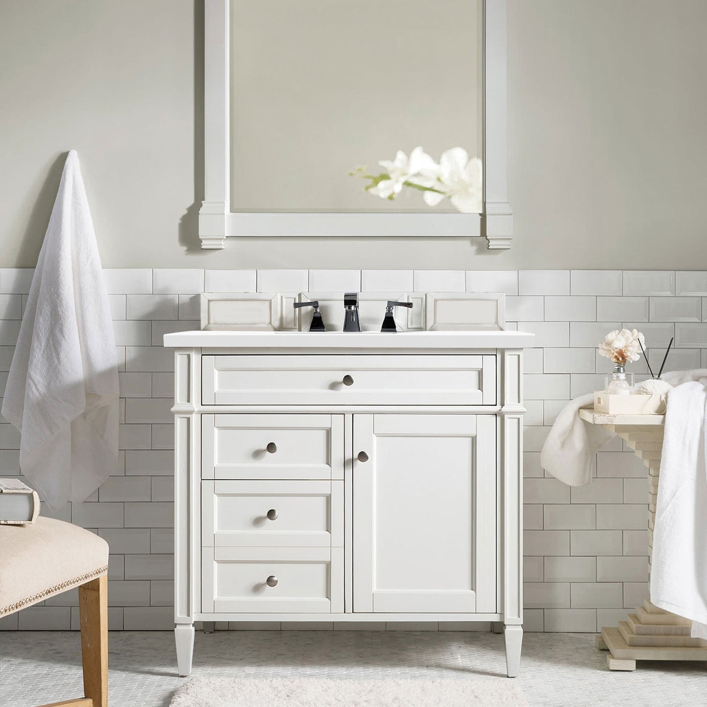 
                  
                    Brittany 36"Single Bathroom Vanity in Bright White Single Bathroom Vanity James Martin Vanities Select Your Top 
                  
                