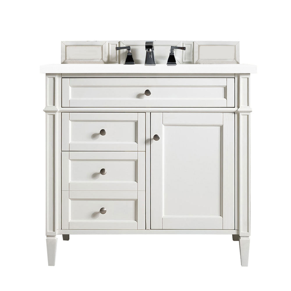 
                  
                    Brittany 36"Single Bathroom Vanity in Bright White Single Bathroom Vanity James Martin Vanities White Zeus Silestone 
                  
                