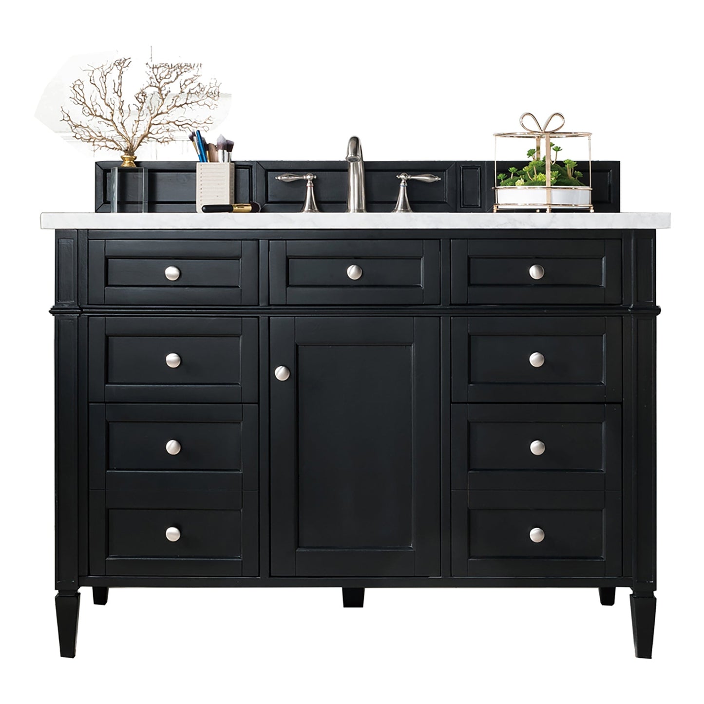 
                  
                    Brittany 48" Single Bathroom Vanity in Black Onyx Single Bathroom Vanity James Martin Vanities Eternal Jasmine Pearl Silestone 
                  
                