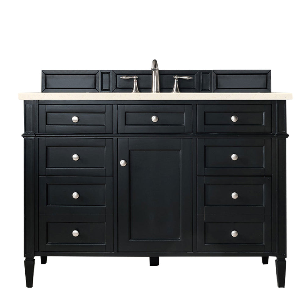 
                  
                    Brittany 48" Single Bathroom Vanity in Black Onyx Single Bathroom Vanity James Martin Vanities Eternal Marfil Silestone 
                  
                