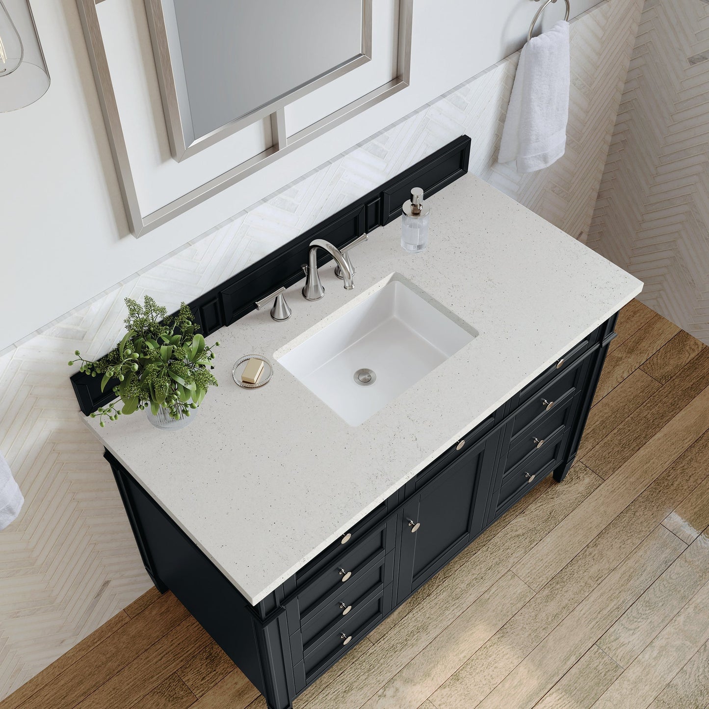 
                  
                    Brittany 48" Single Bathroom Vanity in Black Onyx Single Bathroom Vanity James Martin Vanities Lime Delight Silestone 
                  
                