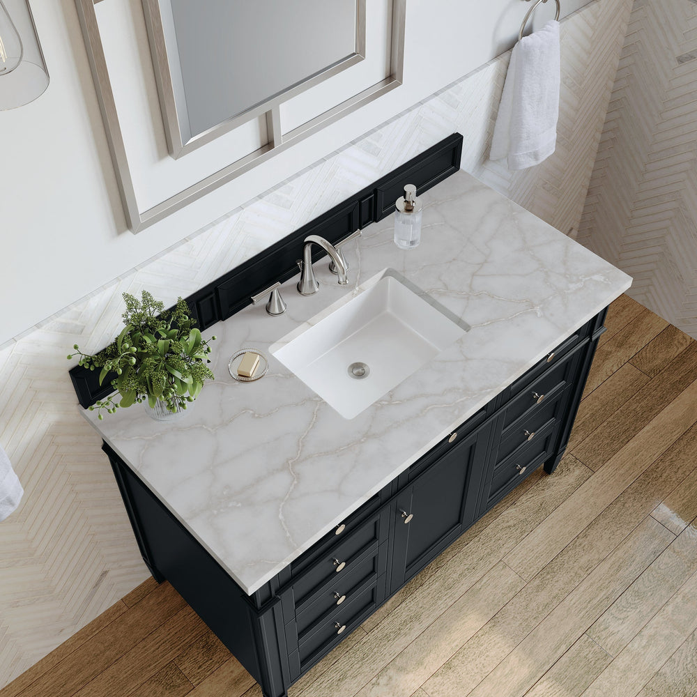 
                  
                    Brittany 48" Single Bathroom Vanity in Black Onyx Single Bathroom Vanity James Martin Vanities Victorian Silver Silestone 
                  
                