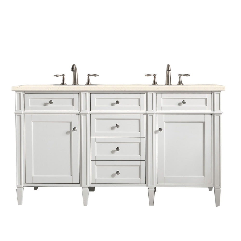 
                  
                    Brittany 48" Single Bathroom Vanity in Bright White Single Bathroom Vanity James Martin Vanities Eternal Marfil Silestone 
                  
                