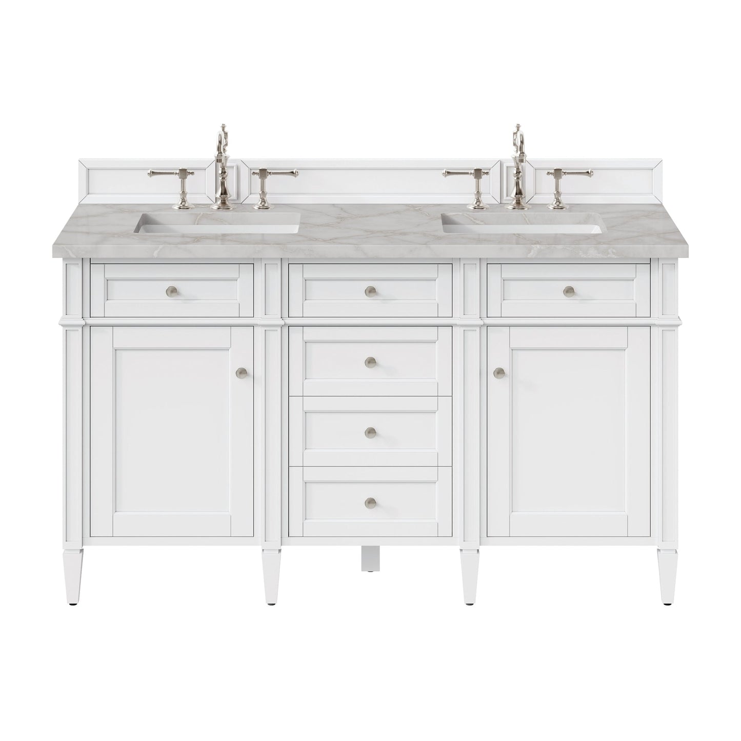 
                  
                    Brittany 48" Single Bathroom Vanity in Bright White Single Bathroom Vanity James Martin Vanities Victorian Silver Silestone 
                  
                