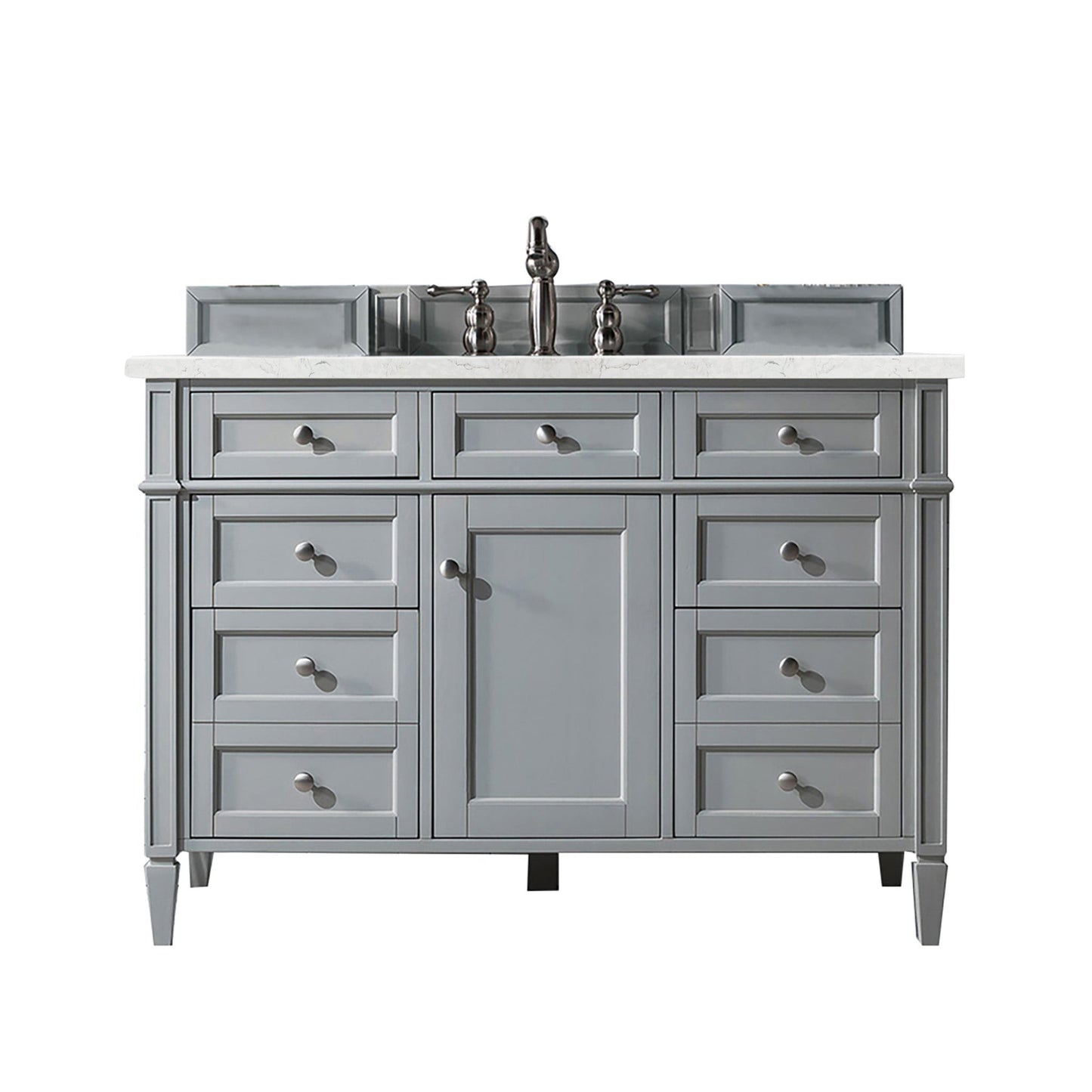 
                  
                    Brittany 48" Single Bathroom Vanity in Urban Gray Single Bathroom Vanity James Martin Vanities Eternal Jasmine Pearl Silestone 
                  
                