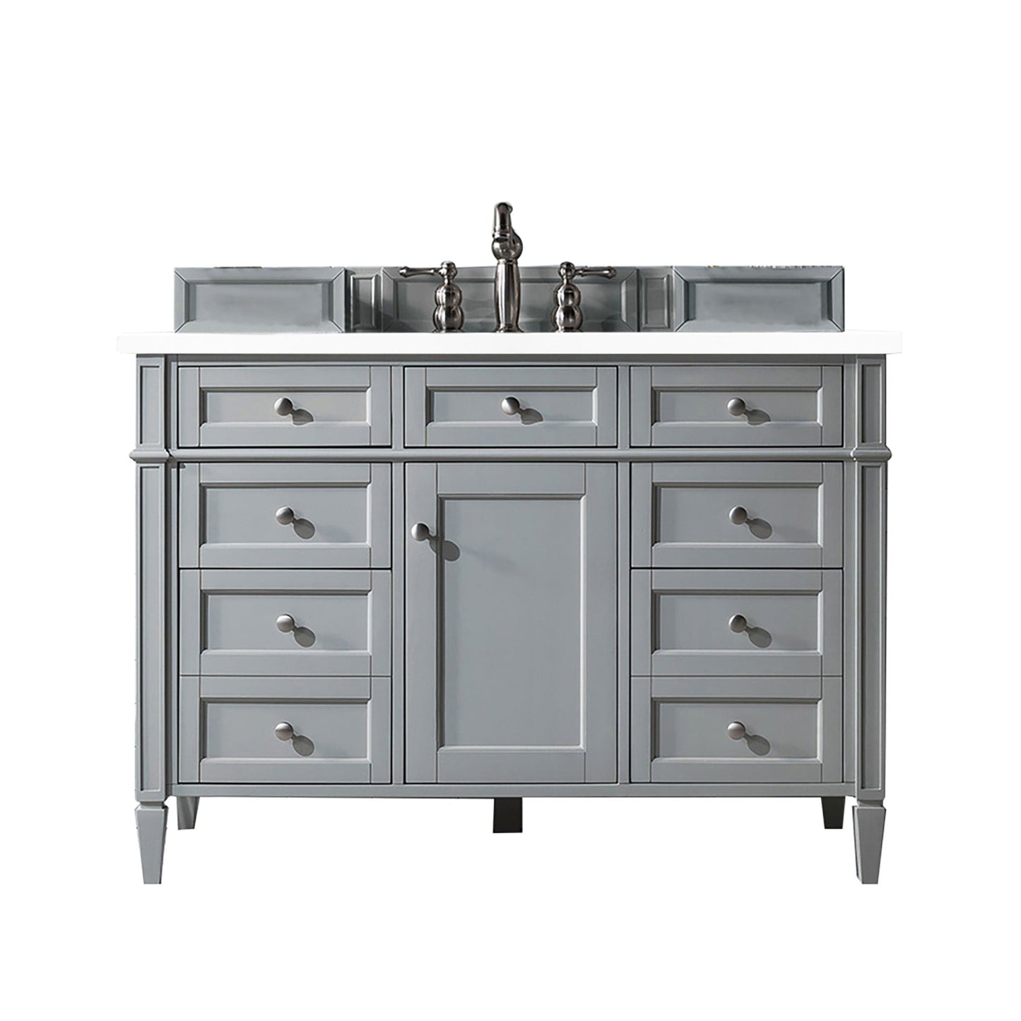 
                  
                    Brittany 48" Single Bathroom Vanity in Urban Gray Single Bathroom Vanity James Martin Vanities White Zeus Silestone 
                  
                