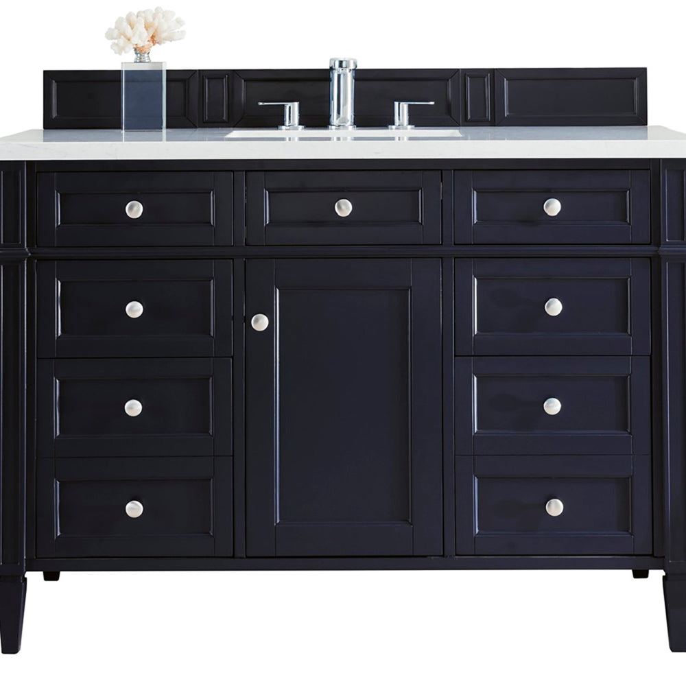 
                  
                    Brittany 48" Single Bathroom Vanity in Victory Blue Single Bathroom Vanity James Martin Vanities Eternal Jasmine Pearl Silestone 
                  
                