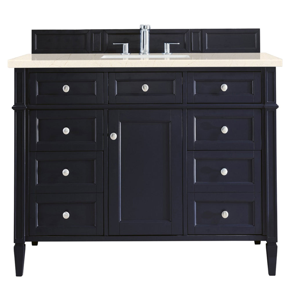 
                  
                    Brittany 48" Single Bathroom Vanity in Victory Blue Single Bathroom Vanity James Martin Vanities Eternal Marfil Silestone 
                  
                