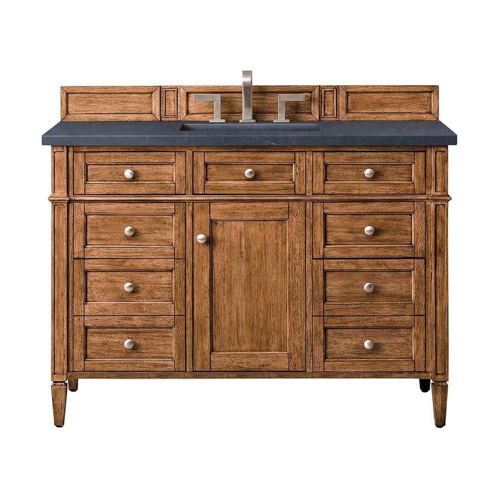 
                  
                    Brittany 48" Single Vanity Cabinet in Saddle Brown Single Bathroom Vanity James Martin Vanities Charcoal Soapstone Silestone 
                  
                