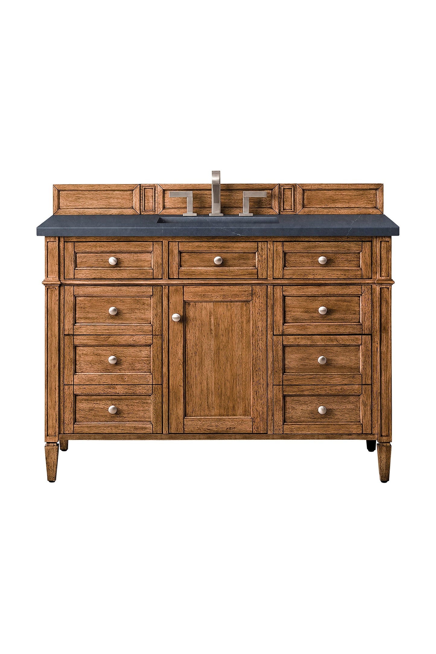 
                  
                    Brittany 48" Single Vanity Cabinet in Saddle Brown Single Bathroom Vanity James Martin Vanities Charcoal Soapstone Silestone 
                  
                