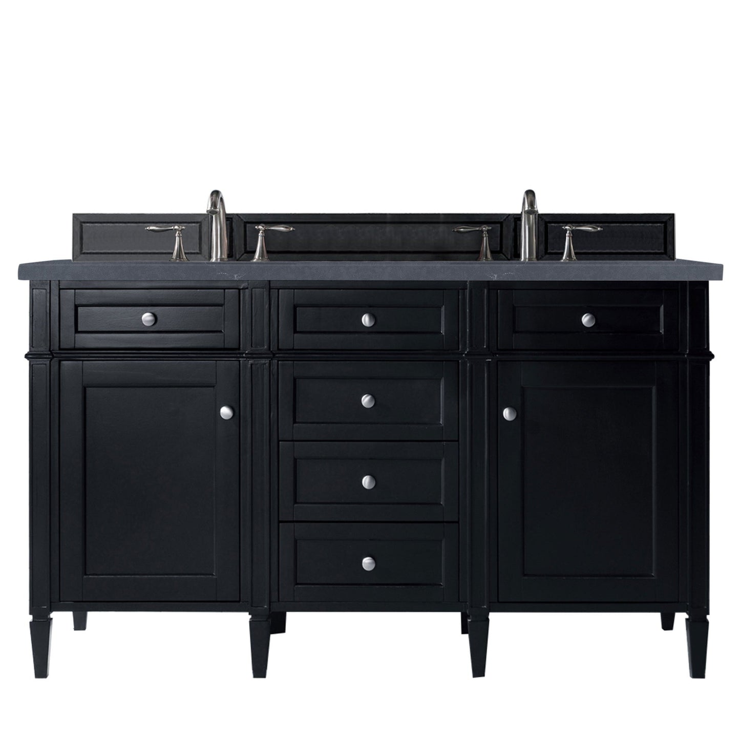 
                  
                    Brittany 60" Double Bathroom Vanity in Black Onyx Double bathroom Vanity James Martin Vanities Charcoal Soapstone Quartz 
                  
                