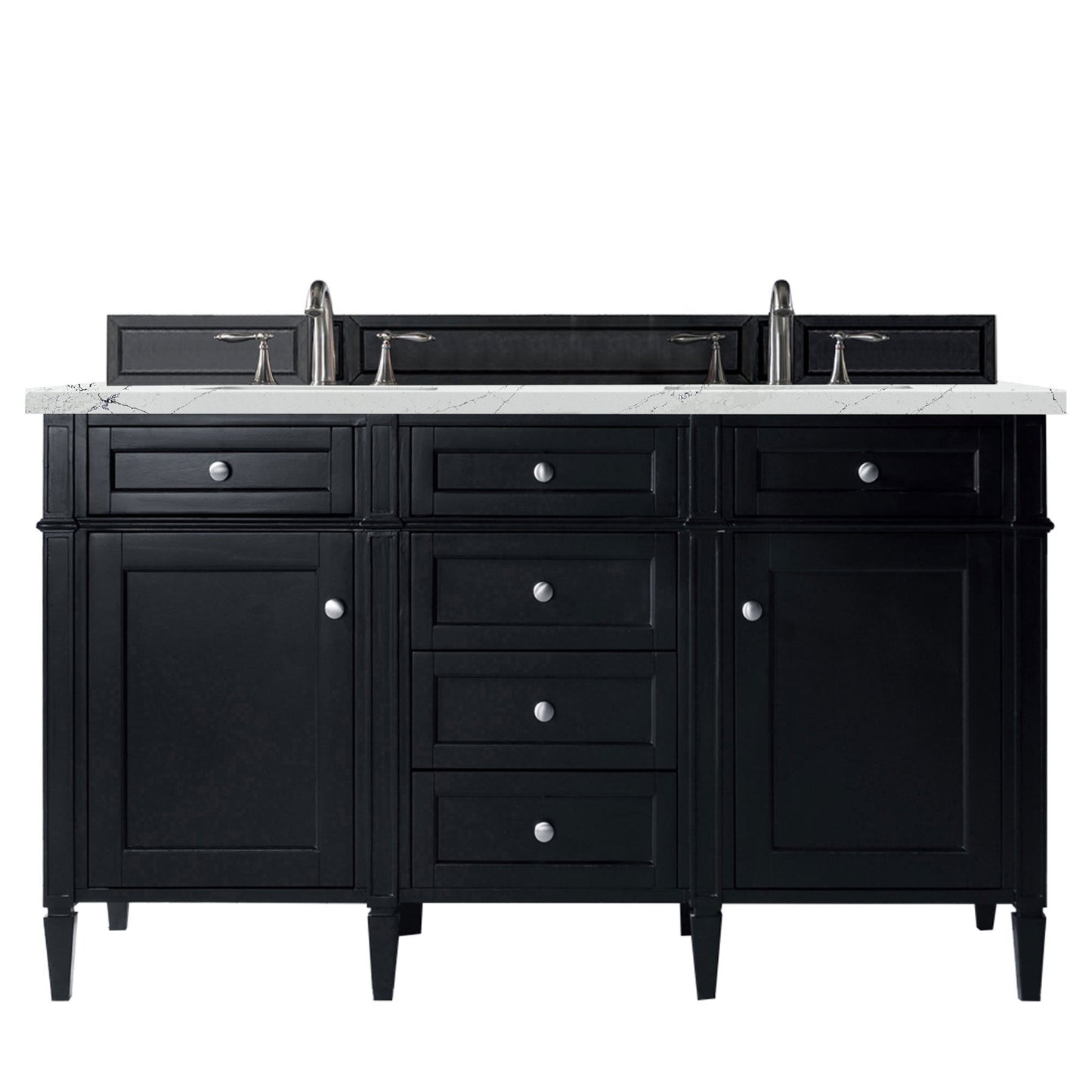 
                  
                    Brittany 60" Double Bathroom Vanity in Black Onyx Double bathroom Vanity James Martin Vanities Ethereal Noctis Silestone 
                  
                