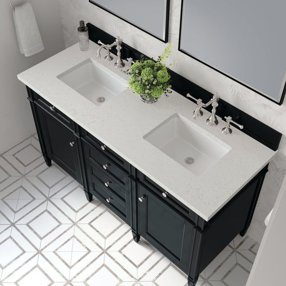 
                  
                    Brittany 60" Double Bathroom Vanity in Black Onyx Double bathroom Vanity James Martin Vanities Lime Delight Silestone 
                  
                