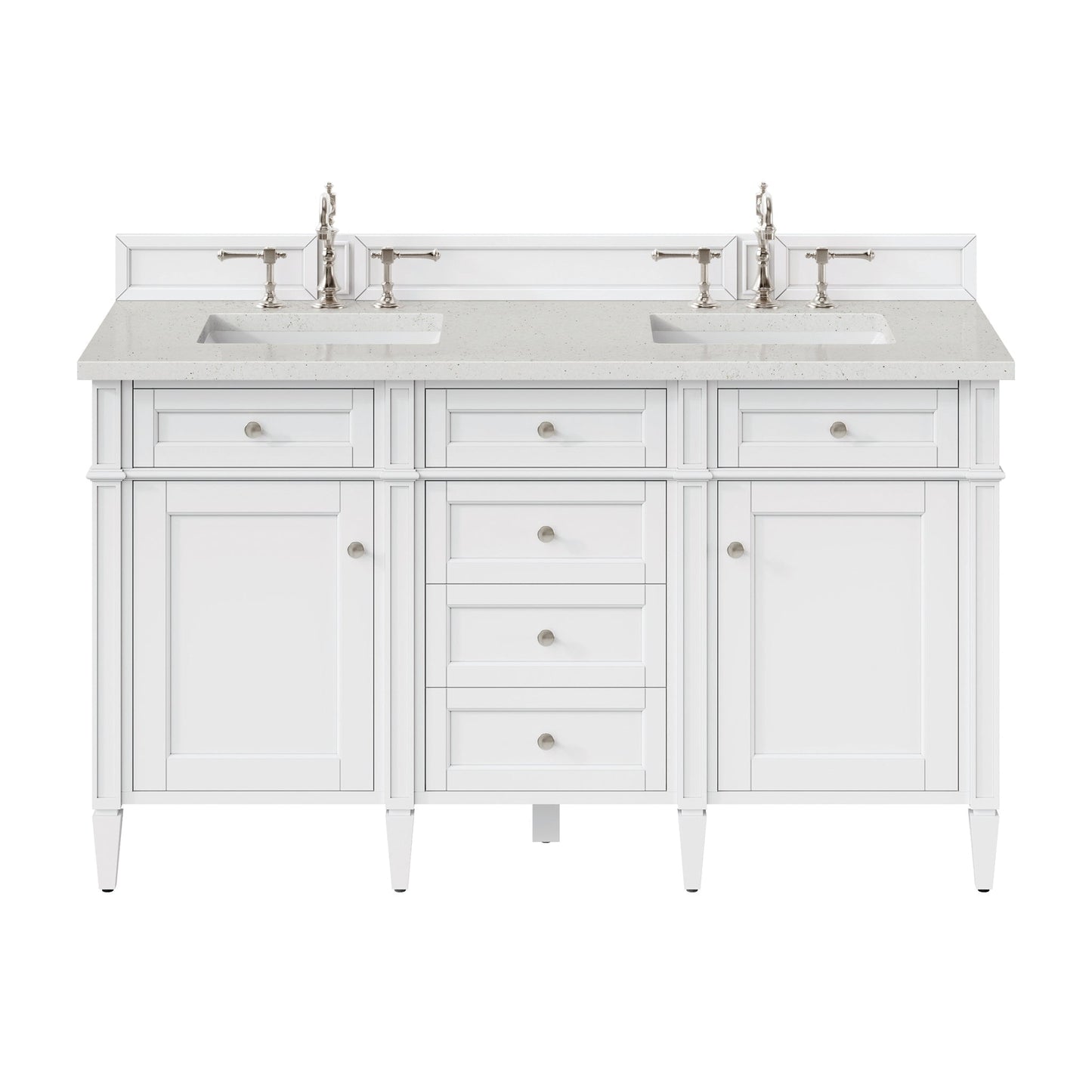 
                  
                    Brittany 60" Double Bathroom Vanity in Bright White Double bathroom Vanity James Martin Vanities Lime Delight Silestone 
                  
                