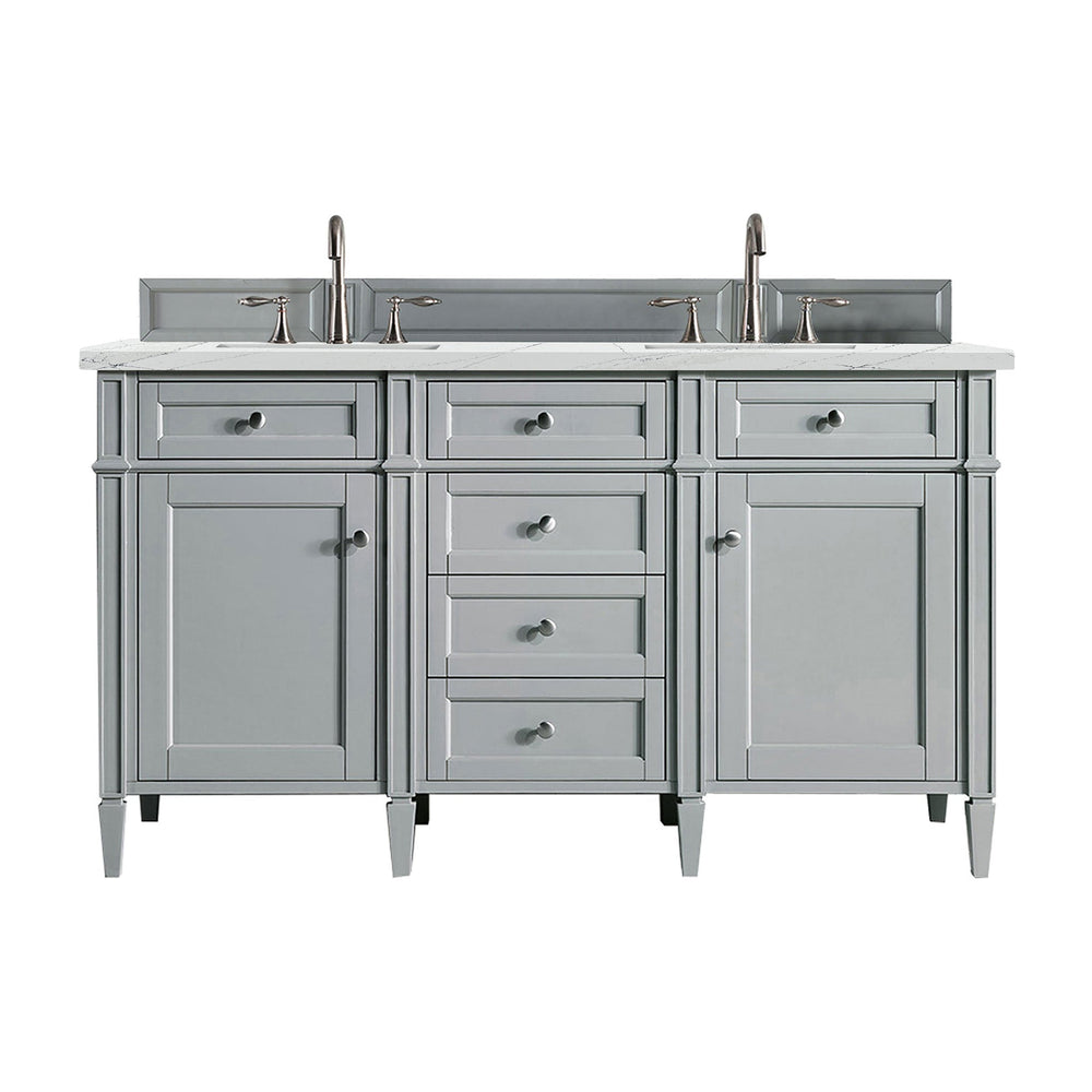 
                  
                    Brittany 60" Double Bathroom Vanity in Urban Gray Double bathroom Vanity James Martin Vanities Eternal Noctis Silestone 
                  
                