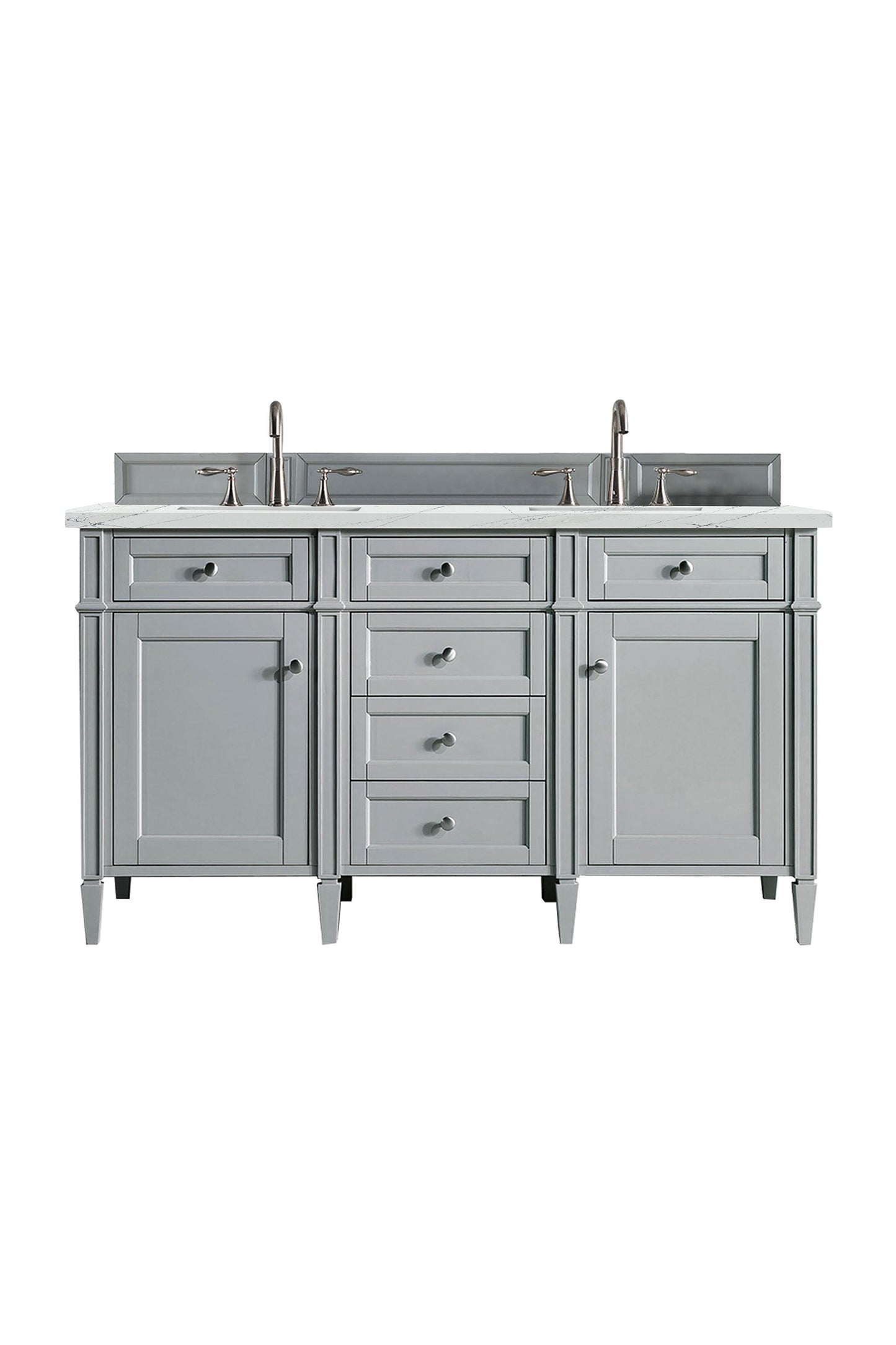 
                  
                    Brittany 60" Double Bathroom Vanity in Urban Gray Double bathroom Vanity James Martin Vanities Eternal Noctis Silestone 
                  
                