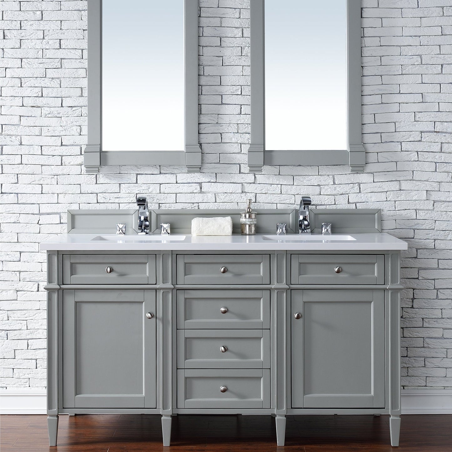 
                  
                    Brittany 60" Double Bathroom Vanity in Urban Gray Double bathroom Vanity James Martin Vanities Select Your Top 
                  
                