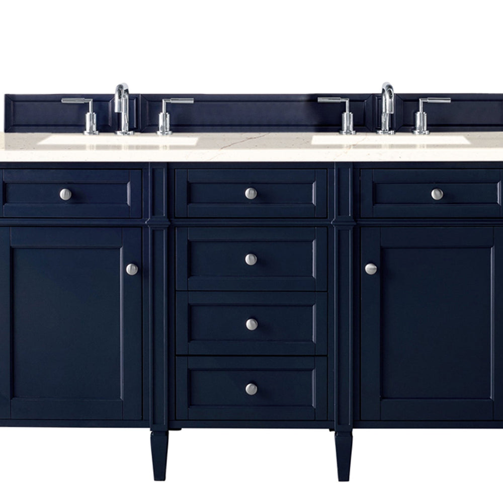 
                  
                    Brittany 60" Double Bathroom Vanity in Victory Blue Double bathroom Vanity James Martin Vanities Eternal Marfil Silestone 
                  
                