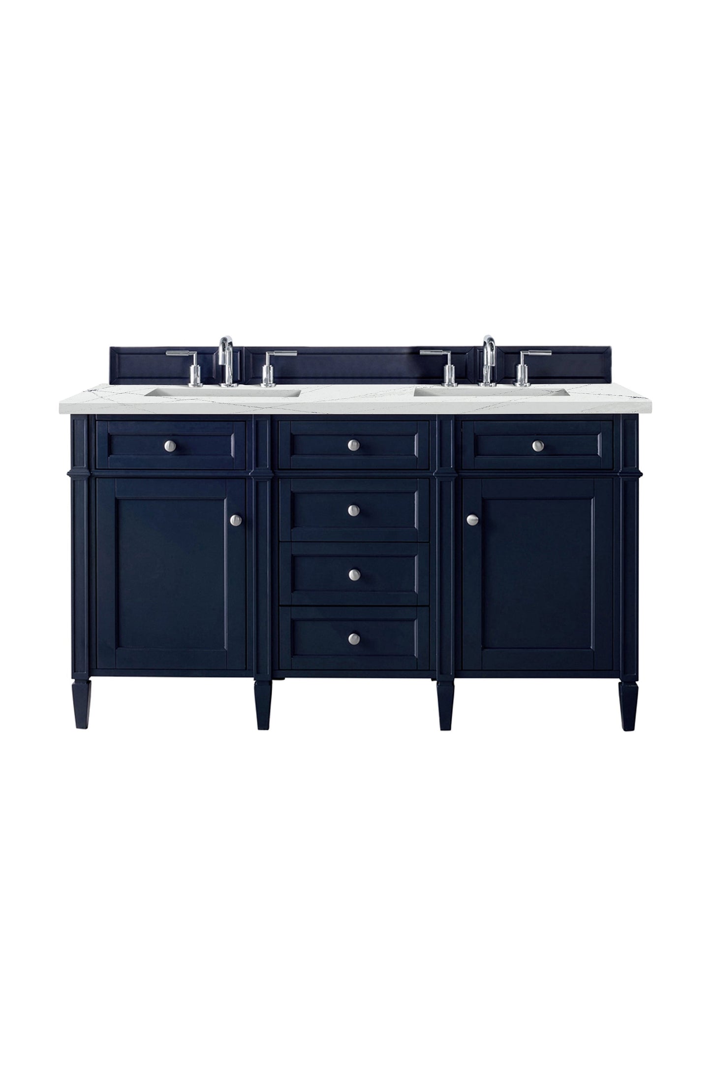 
                  
                    Brittany 60" Double Bathroom Vanity in Victory Blue Double bathroom Vanity James Martin Vanities Ethereal Noctis Quartz 
                  
                