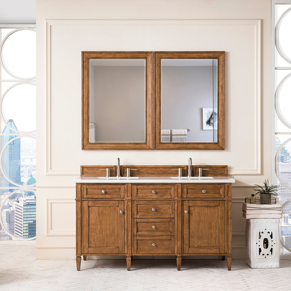 Brittany 60" Double Vanity Cabinet in Saddle Brown – James Martin Vanities