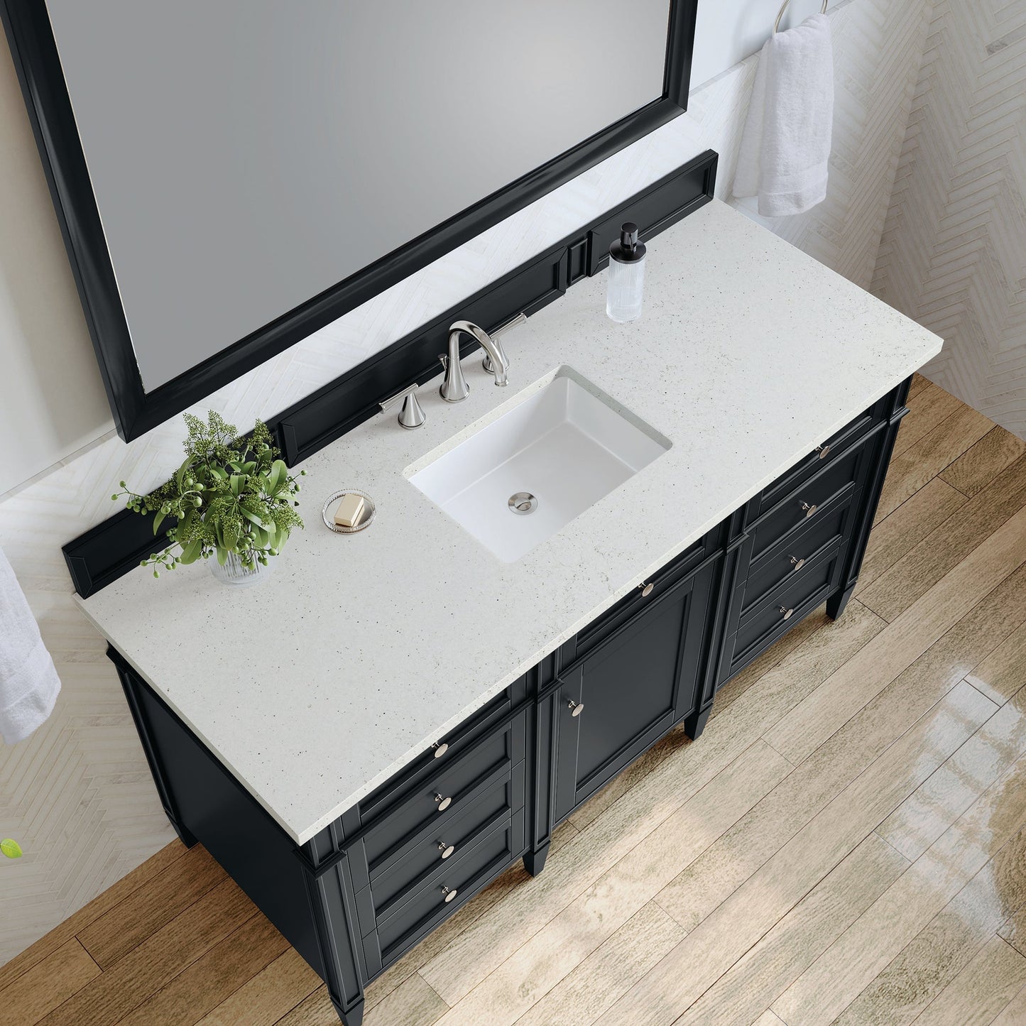 
                  
                    Brittany 60" Single Bathroom Vanity in Black Onyx Single Bathroom Vanity James Martin Vanities Lime Delight Silestone 
                  
                