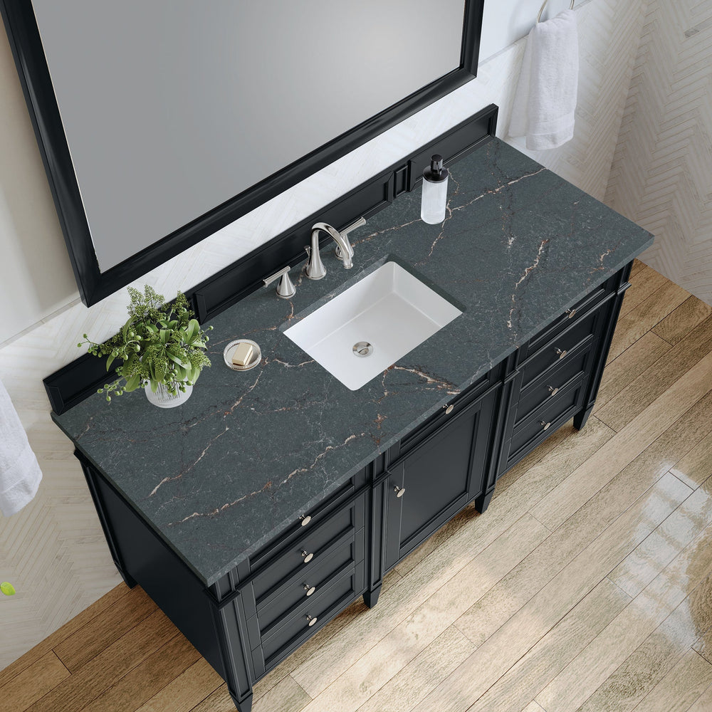 
                  
                    Brittany 60" Single Bathroom Vanity in Black Onyx Single Bathroom Vanity James Martin Vanities Parisien Bleu Silestone 
                  
                