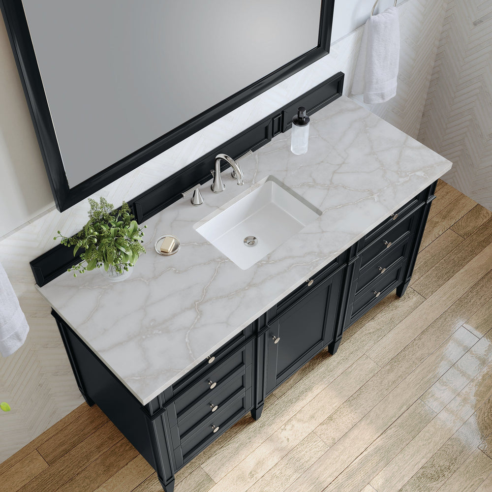 
                  
                    Brittany 60" Single Bathroom Vanity in Black Onyx Single Bathroom Vanity James Martin Vanities Victorian Silver Silestone 
                  
                