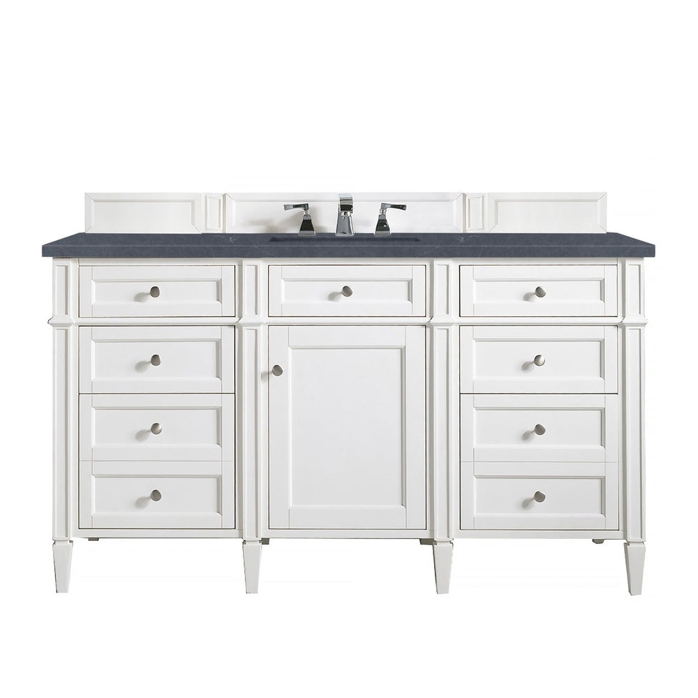 
                  
                    Brittany 60" Single Bathroom Vanity in Bright White Single Bathroom Vanity James Martin Vanities Charcoal Soapstone Silestone 
                  
                