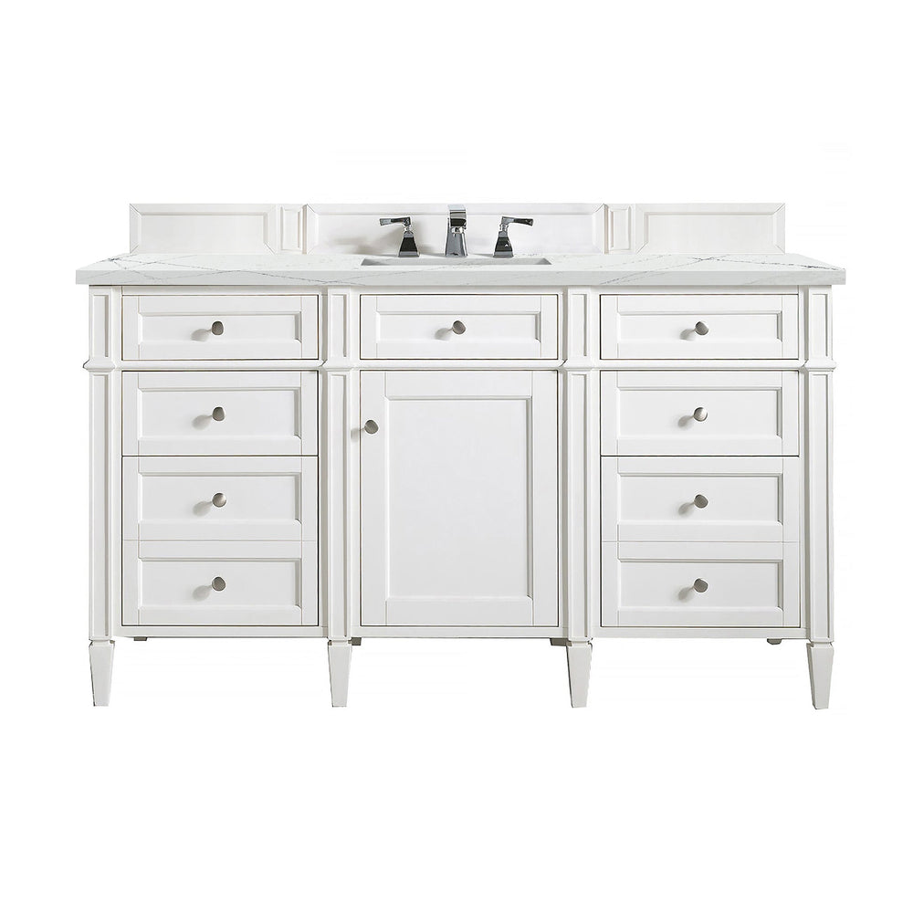 
                  
                    Brittany 60" Single Bathroom Vanity in Bright White Single Bathroom Vanity James Martin Vanities Ethereal Noctis Silestone 
                  
                