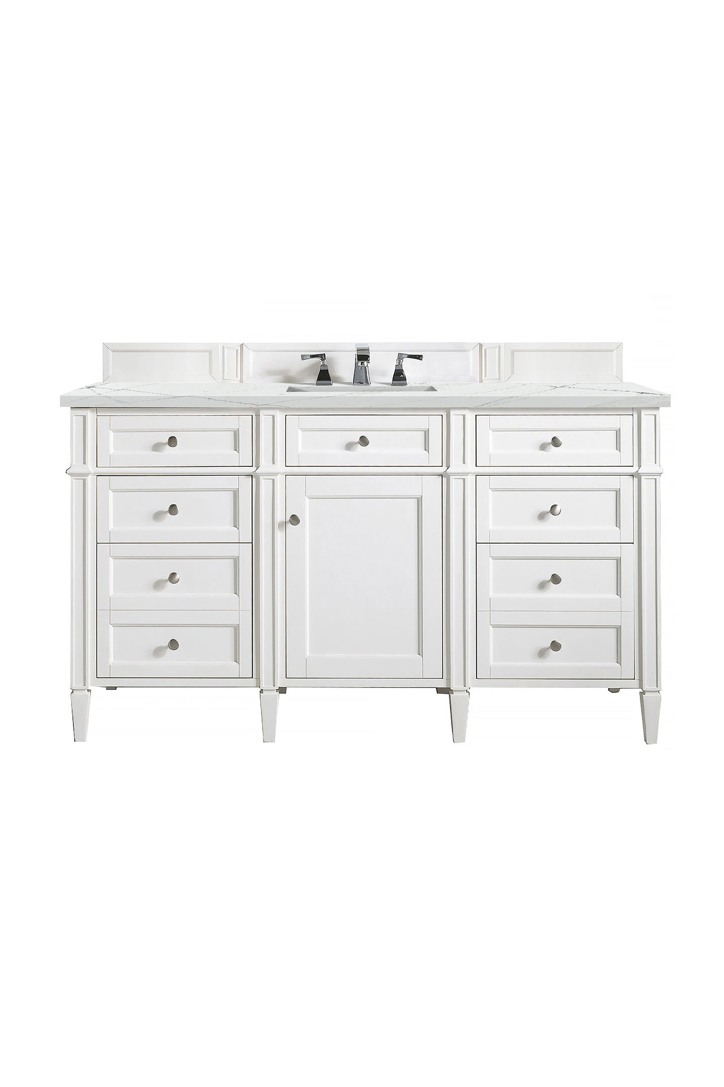 
                  
                    Brittany 60" Single Bathroom Vanity in Bright White Single Bathroom Vanity James Martin Vanities Ethereal Noctis Silestone 
                  
                