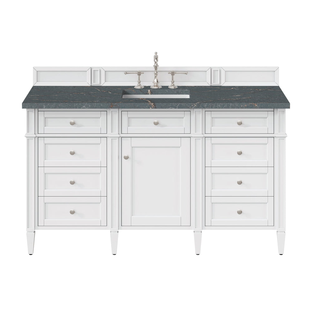 
                  
                    Brittany 60" Single Bathroom Vanity in Bright White Single Bathroom Vanity James Martin Vanities Parisien Bleu Silestone 
                  
                