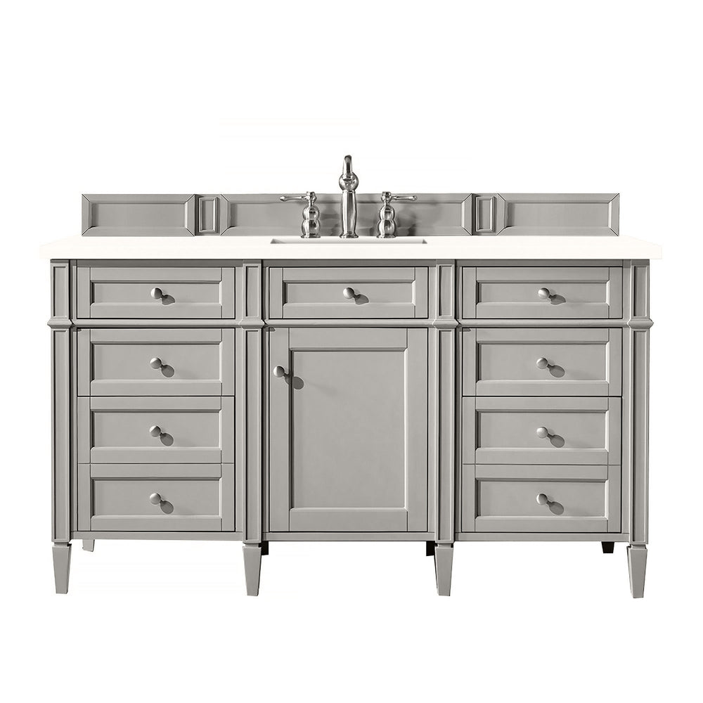 
                  
                    Brittany 60" Single Bathroom Vanity in Urban Gray Single Bathroom Vanity James Martin Vanities White Zeus Silestone 
                  
                