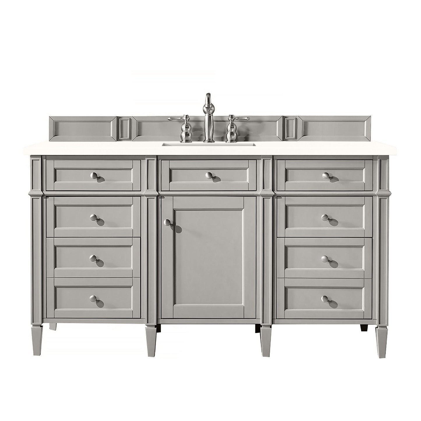 
                  
                    Brittany 60" Single Bathroom Vanity in Urban Gray Single Bathroom Vanity James Martin Vanities White Zeus Silestone 
                  
                