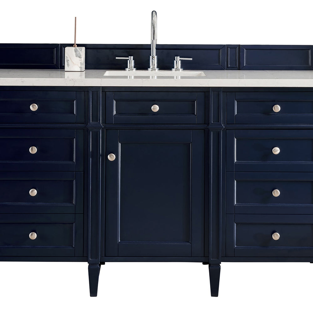 
                  
                    Brittany 60" Single Bathroom Vanity in Victory Blue Single Bathroom Vanity James Martin Vanities Eternal Jasmine Pearl Silestone 
                  
                