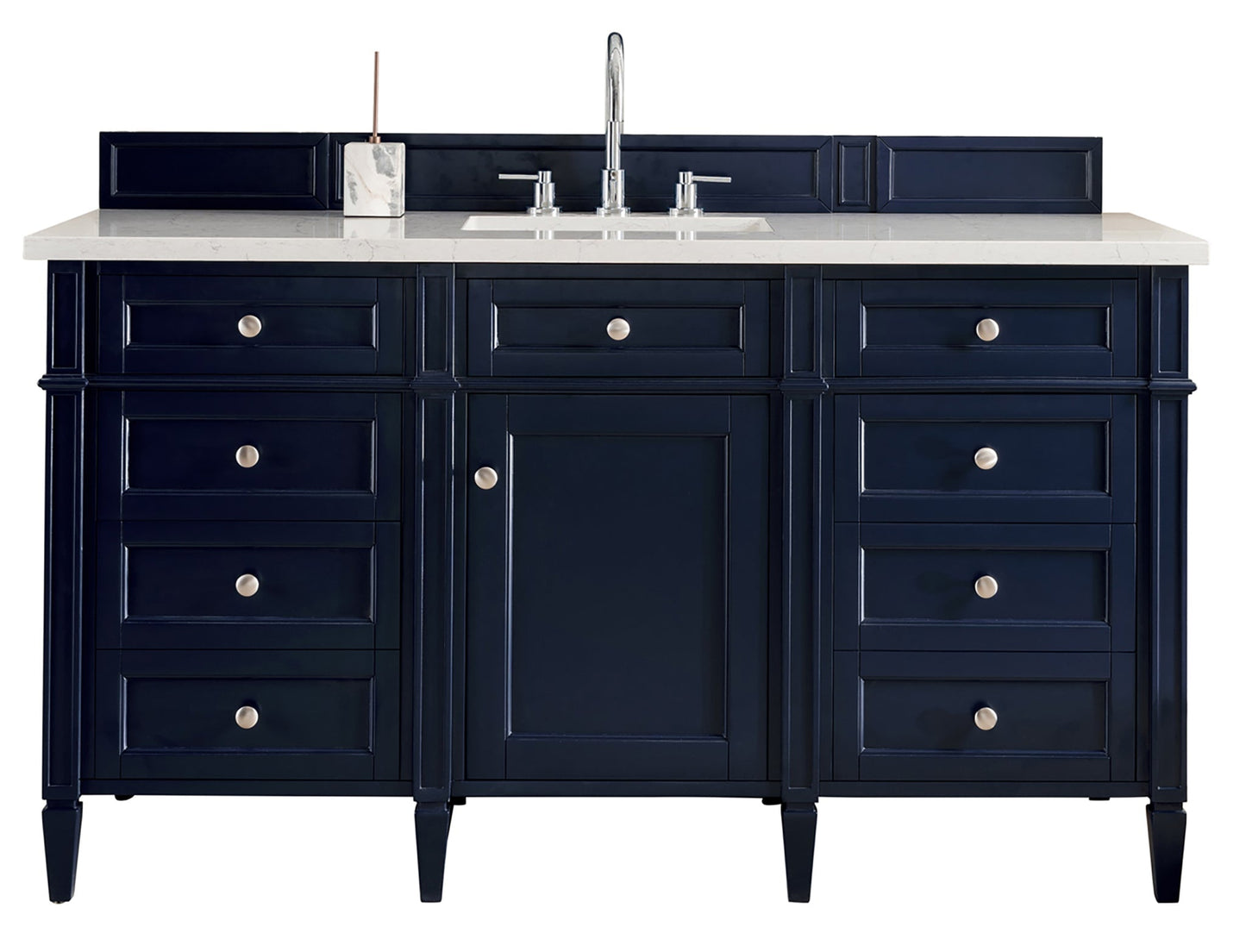 
                  
                    Brittany 60" Single Bathroom Vanity in Victory Blue Single Bathroom Vanity James Martin Vanities Eternal Jasmine Pearl Silestone 
                  
                