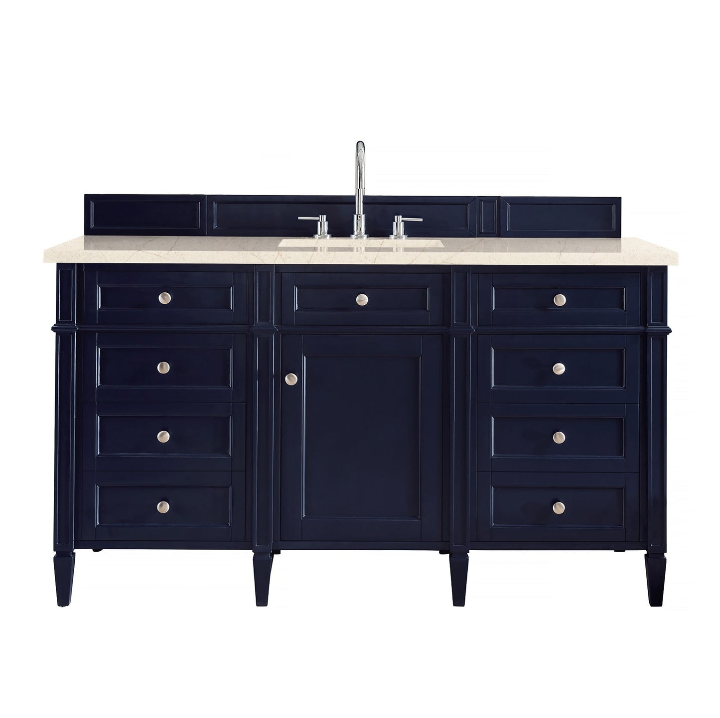 
                  
                    Brittany 60" Single Bathroom Vanity in Victory Blue Single Bathroom Vanity James Martin Vanities Eternal Marfil Quartz 
                  
                