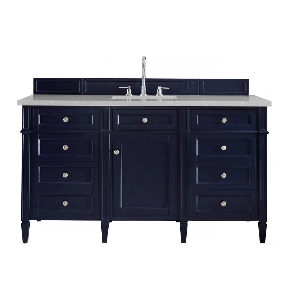 
                  
                    Brittany 60" Single Bathroom Vanity in Victory Blue Single Bathroom Vanity James Martin Vanities Eternal Serena Quartz 
                  
                