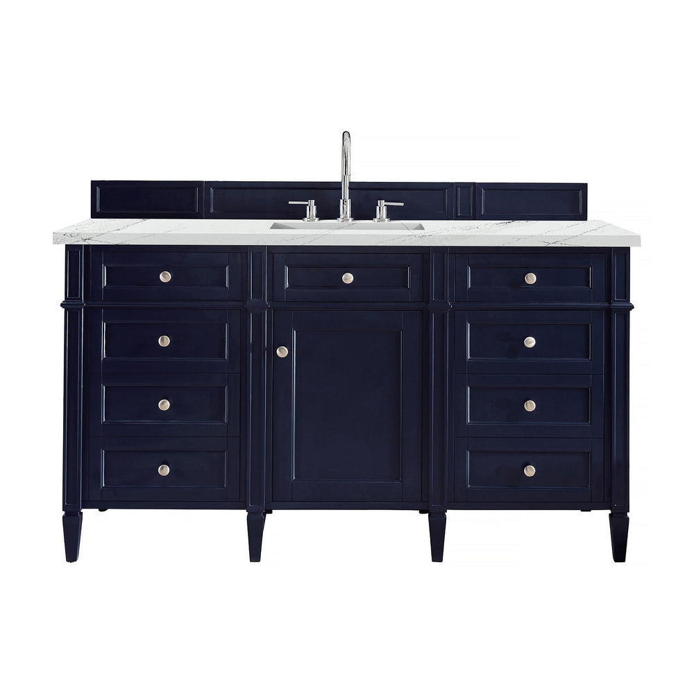 
                  
                    Brittany 60" Single Bathroom Vanity in Victory Blue Single Bathroom Vanity James Martin Vanities Ethereal Noctis Quartz 
                  
                