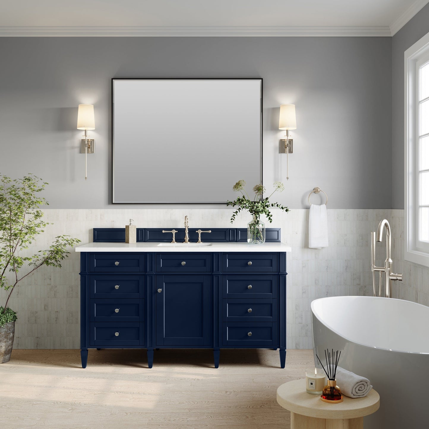 Brittany 60" Single Bathroom Vanity in Victory Blue Single Bathroom Vanity James Martin Vanities Select Your Top 