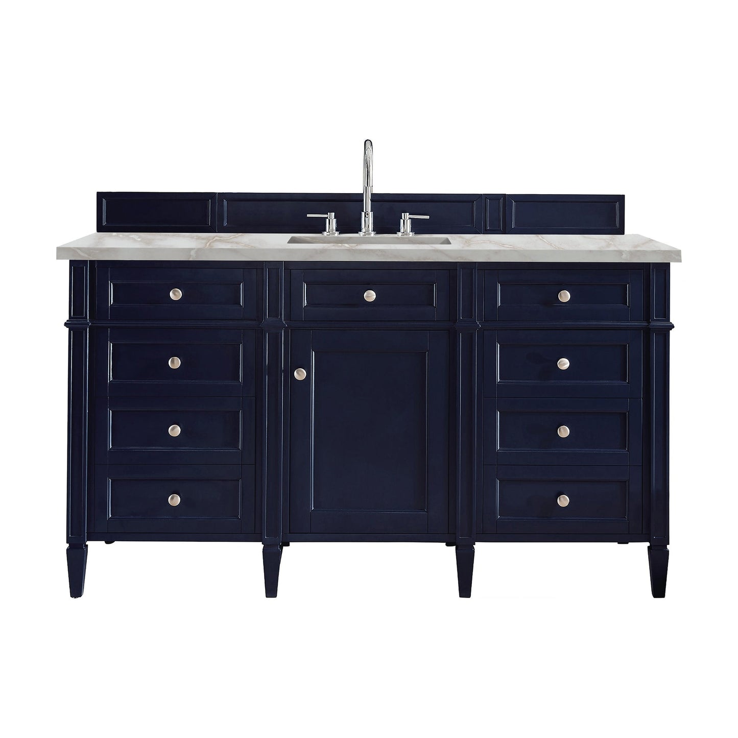 
                  
                    Brittany 60" Single Bathroom Vanity in Victory Blue Single Bathroom Vanity James Martin Vanities Victorian Silver Quartz 
                  
                