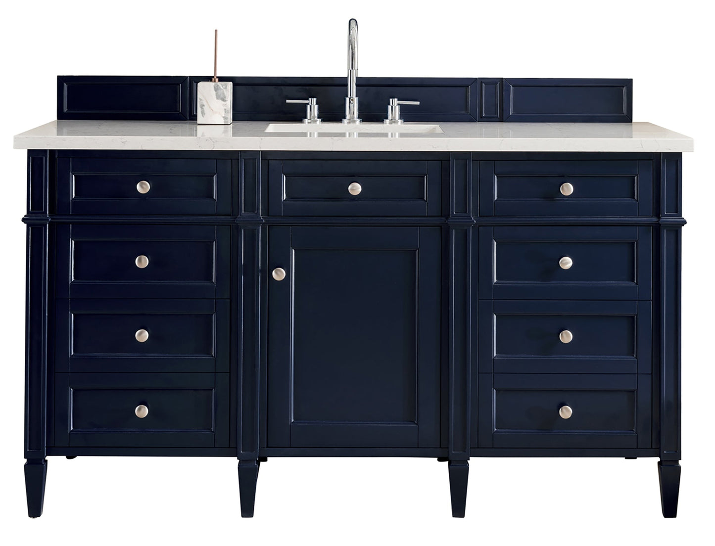 
                  
                    Brittany 60" Single Bathroom Vanity in Victory Blue Single Bathroom Vanity James Martin Vanities White Zeus Quartz 
                  
                