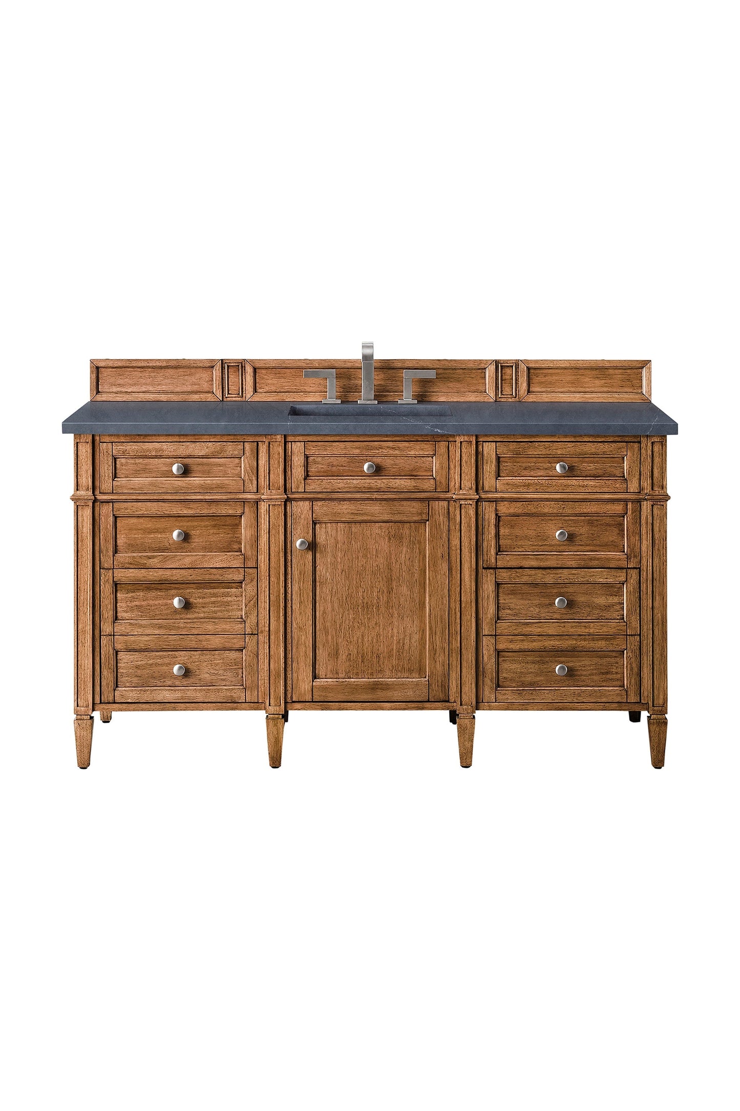 
                  
                    Brittany 60" Single Vanity Cabinet in Saddle Brown Single Bathroom Vanity James Martin Vanities Charcoal Soapstone Quartz 
                  
                