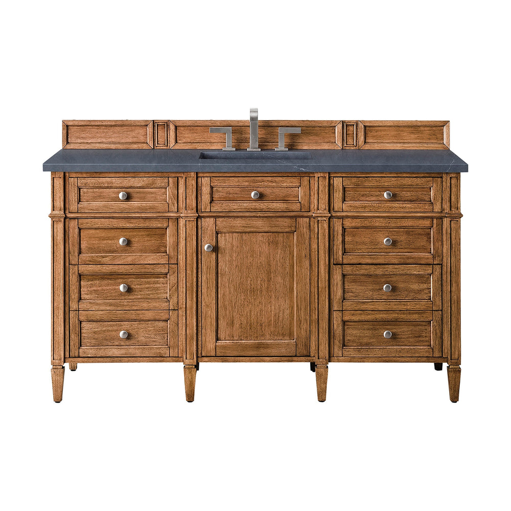 
                  
                    Brittany 60" Single Vanity Cabinet in Saddle Brown Single Bathroom Vanity James Martin Vanities Charcoal Soapstone Silestone 
                  
                