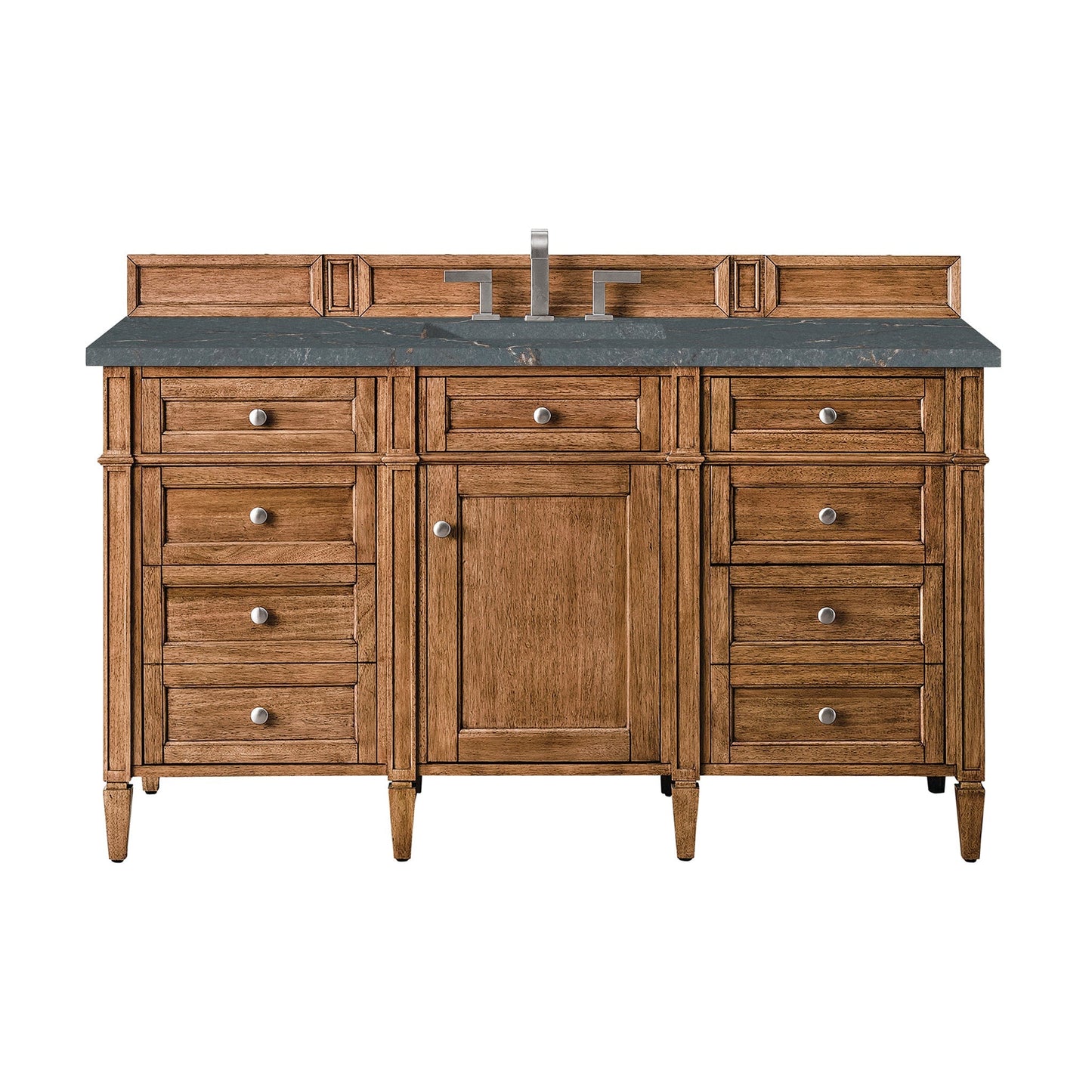 
                  
                    Brittany 60" Single Vanity Cabinet in Saddle Brown Single Bathroom Vanity James Martin Vanities Parisien Bleu Quartz 
                  
                